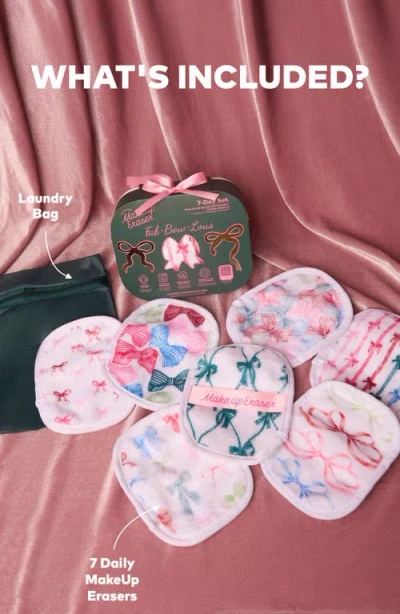 The Original Makeup Eraser Fab-bow-lous 7-day Reusable Makeup Eraser Set In Transparent