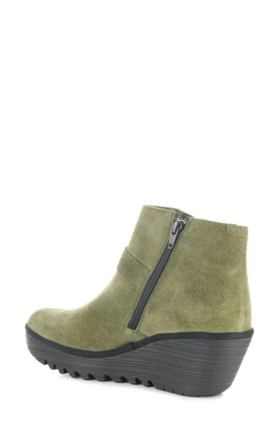 Fly London Yort Wedge Bootie In Green