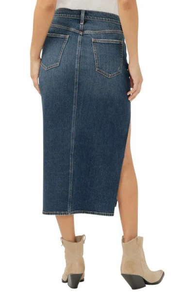 Silver Jeans Co. Women's Side Slit Denim Midi Skirt In Blue
