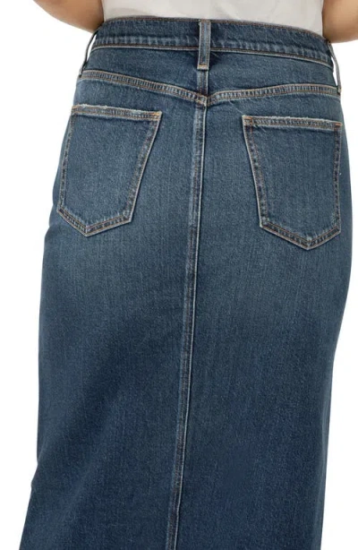 Silver Jeans Co. Women's Side Slit Denim Midi Skirt In Blue