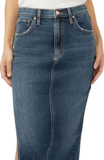 Silver Jeans Co. Women's Side Slit Denim Midi Skirt In Blue