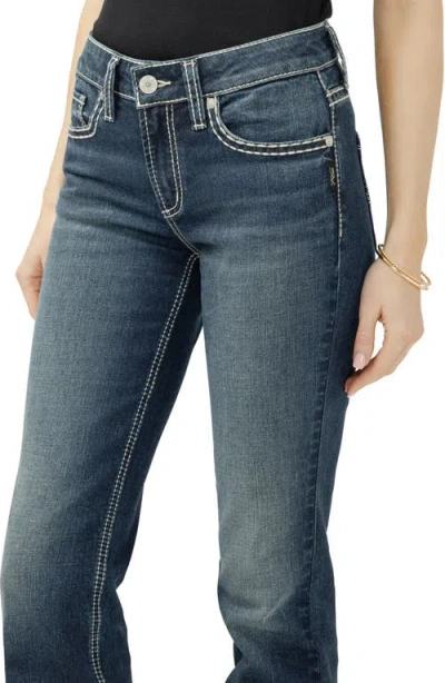 Silver Jeans Co. Women's Suki Mid Rise Curvy Fit Slim Bootcut Jeans In Blue