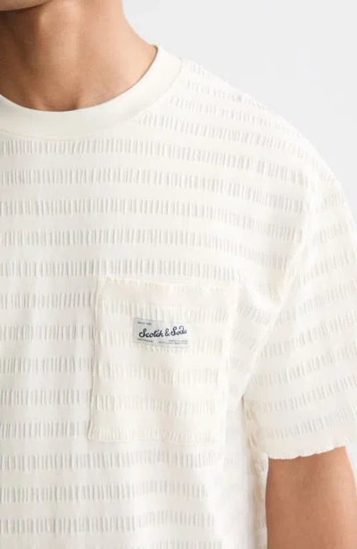 Scotch & Soda Relaxed Fit Tonal Stripe Pocket Tee In White