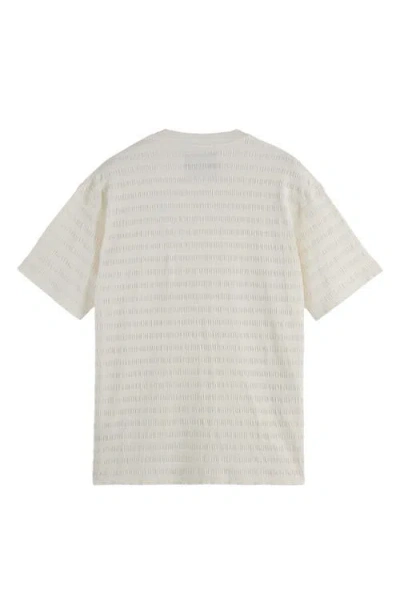 Scotch & Soda Relaxed Fit Tonal Stripe Pocket Tee In White