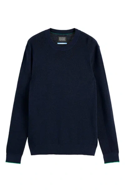 Scotch & Soda Men's Long Sleeve Crewneck Sweater In Black