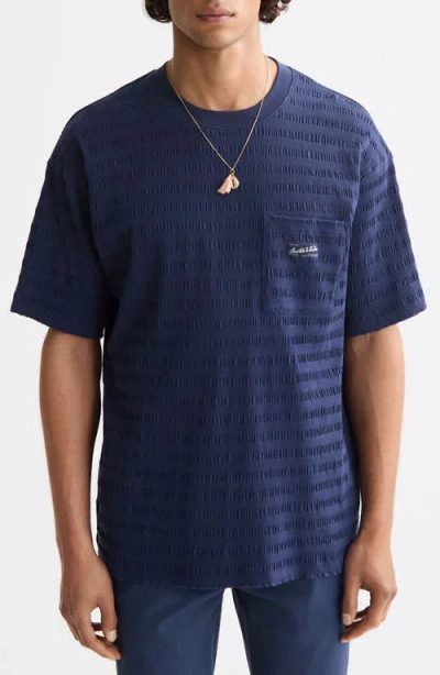 Scotch & Soda Texture Stripe T-shirt In Burgundy