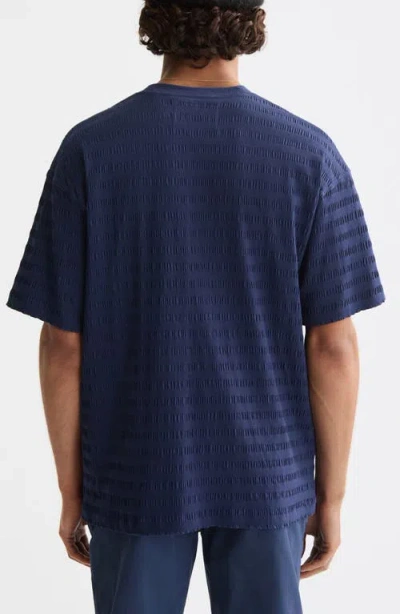 Scotch & Soda Texture Stripe T-shirt In Burgundy