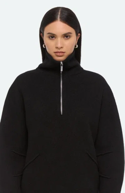 Helmut Lang Boiled Wool Half-zip Sweater In Black