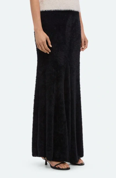 Helmut Lang Grunge Faux Fur Maxi Skirt In Black