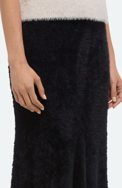 Helmut Lang Grunge Faux Fur Maxi Skirt In Black