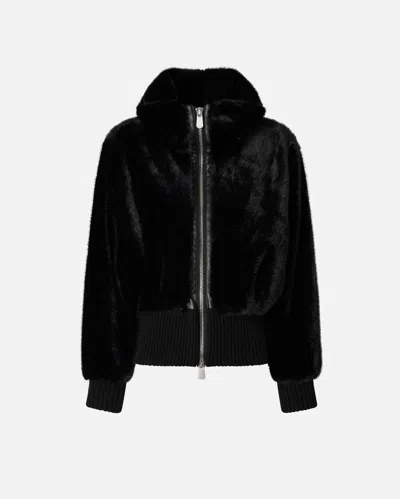 Pinko Bomber En Fourrure Synthétique In Black