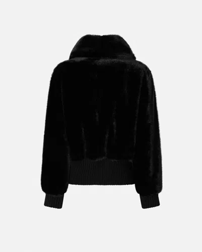 Pinko Bomber En Fourrure Synthétique In Black