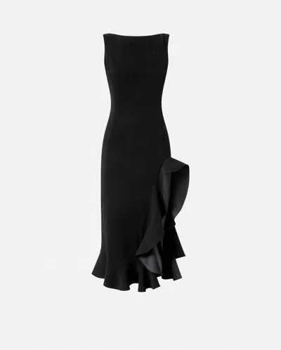 Pinko Ruffled Midi Skirt In Black