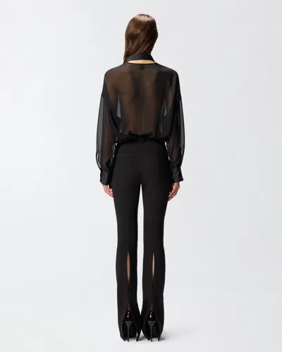 Pinko Marquilla Camicia Georgette Satin Shirt In Blue