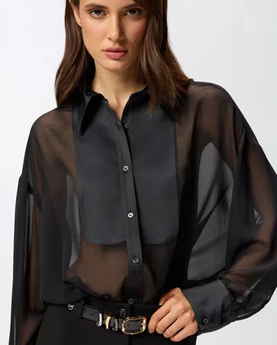 Pinko Marquilla Camicia Georgette Satin Shirt In Blue