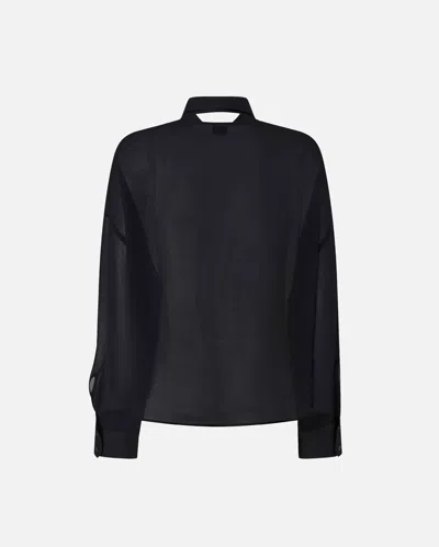 Pinko Marquilla Camicia Georgette Satin Shirt In Blue