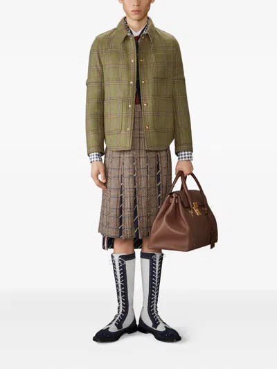 Thom Browne Checked Jacket In Green