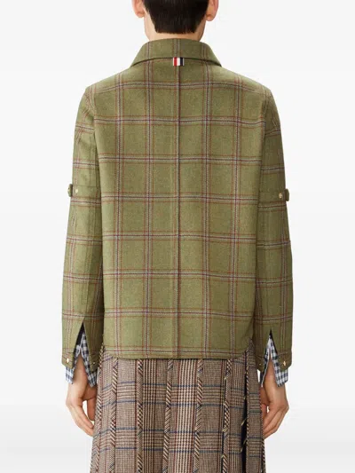 Thom Browne Checked Jacket In Green