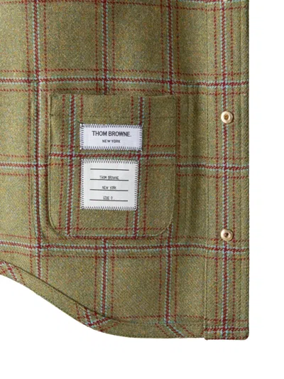 Thom Browne Checked Jacket In Green