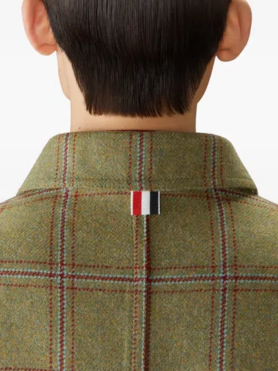Thom Browne Checked Jacket In Green