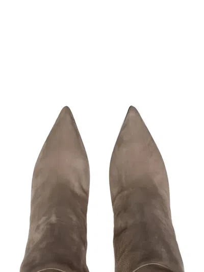 Jimmy Choo 85mm Alizze Pointed-toe Knee-high Boots In Brown