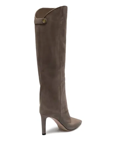 Jimmy Choo 85mm Alizze Pointed-toe Knee-high Boots In Brown