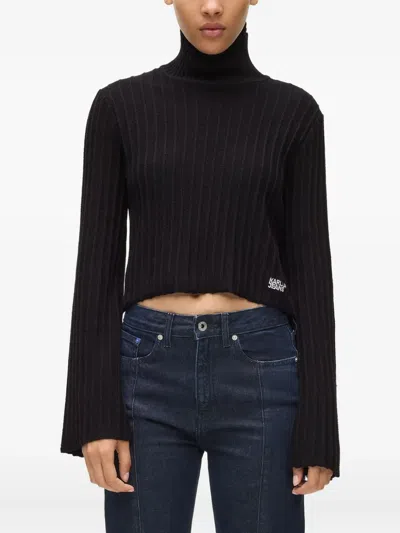 Karl Lagerfeld Jeans Ribbed Turtleneck Sweater In Black