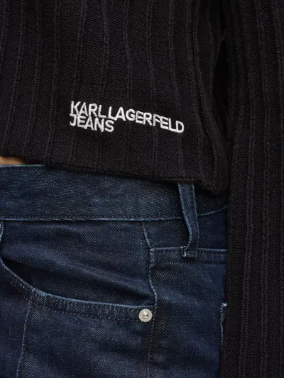 Karl Lagerfeld Jeans Ribbed Turtleneck Sweater In Black