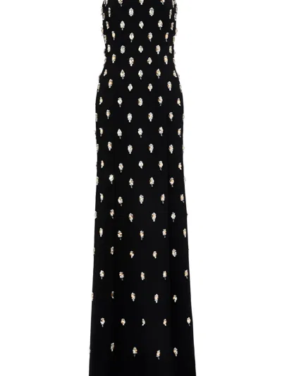 Jenny Packham Snowdrop Embellished Strapless Maxi Dress In Black
