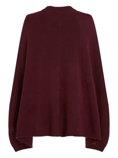 Karl Lagerfeld Split-hem Wool Cape In Red