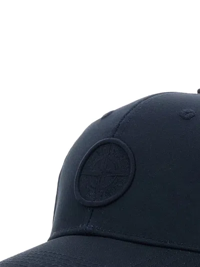 Stone Island Logo-patch Baseball Cap In Blue