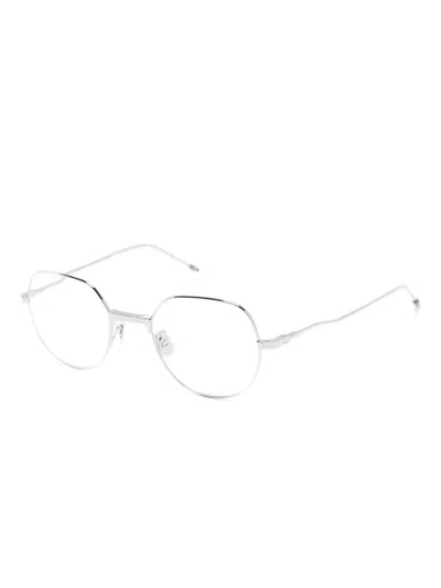 Thom Browne Round-frame Glasses In White