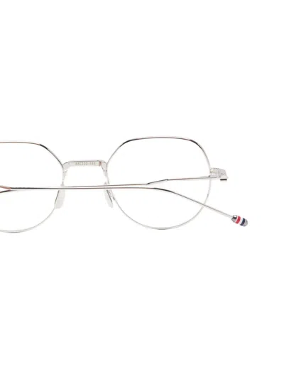 Thom Browne Round-frame Glasses In White