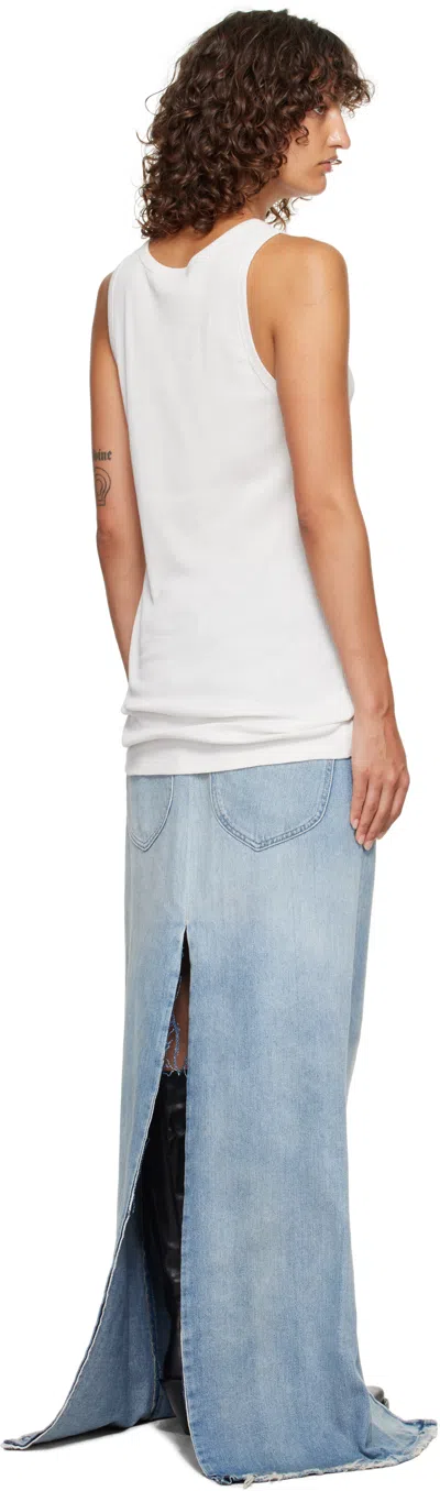 Ann Demeulemeester Seva Tank Top In Cotton Rib Jersey In White