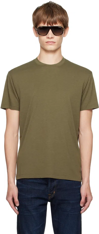 Tom Ford Slim-fit Lyocell And Cotton-blend Jersey T-shirt In Green