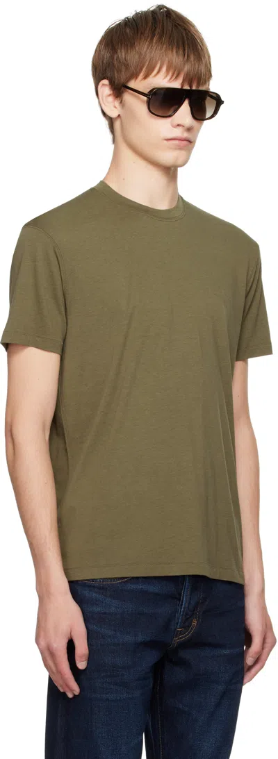 Tom Ford Slim-fit Lyocell And Cotton-blend Jersey T-shirt In Green