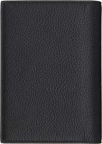 Tom Ford Textured Leather Passport Travel Card Holder In Black