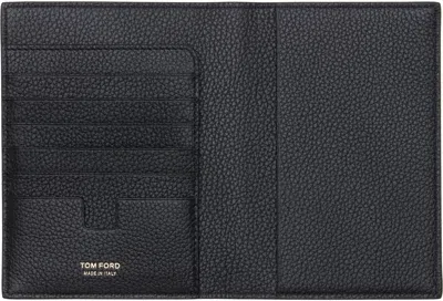 Tom Ford Textured Leather Passport Travel Card Holder In Black