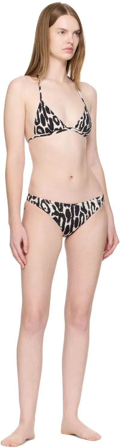 Tom Ford Ocelot Print Jersey Triangle Bikini In Gray