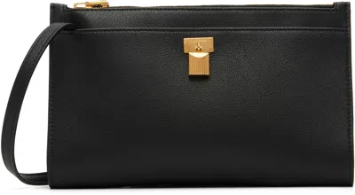 Tom Ford Natural Grain Leather Padlock Mini Bag On Strap In Black