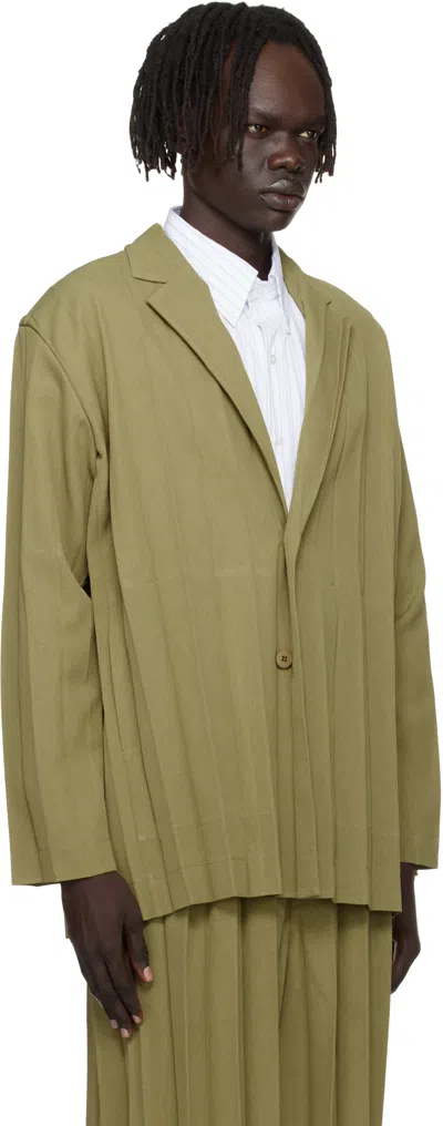 Issey Miyake Khaki Edge Ensemble Blazer In Brown