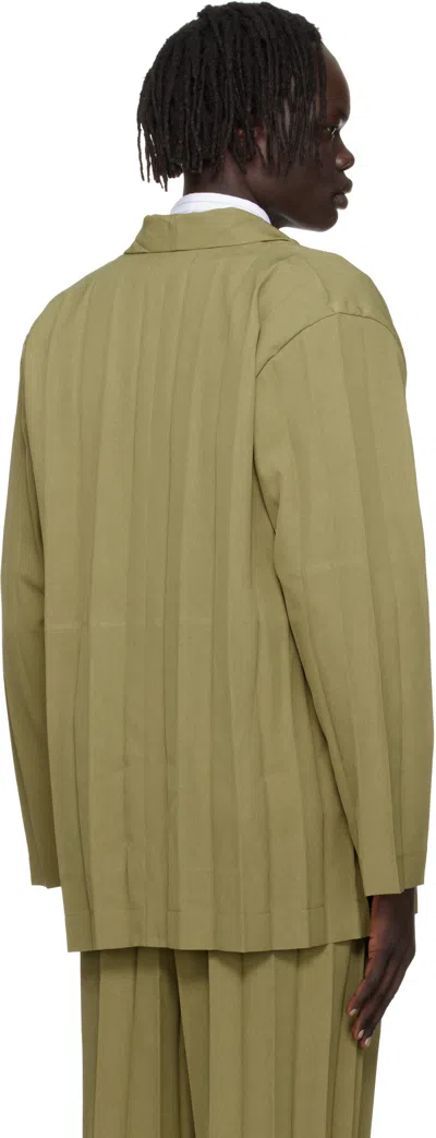 Issey Miyake Khaki Edge Ensemble Blazer In Brown