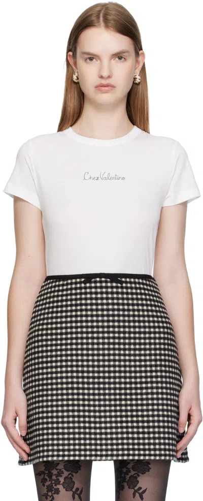Valentino White Cotton T-shirt In White