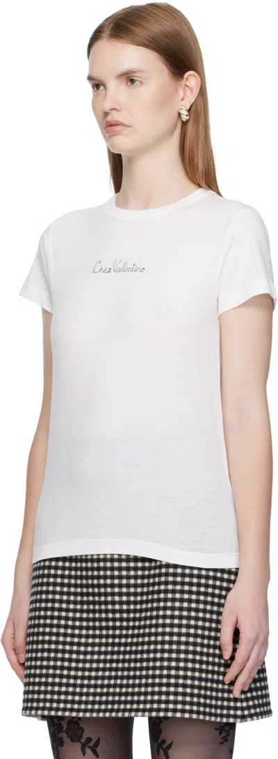 Valentino White Cotton T-shirt In White