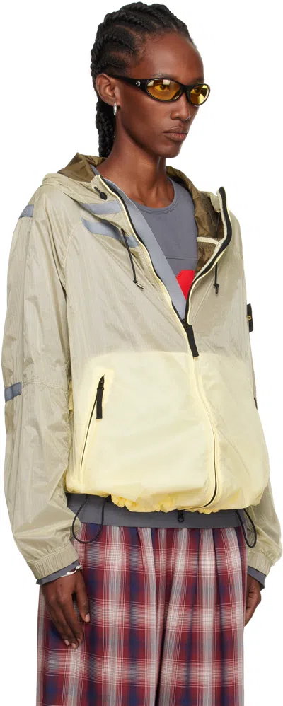Stone Island Off-white Q100008 Ripstop Light Ht Nylon Jacket In Neutral