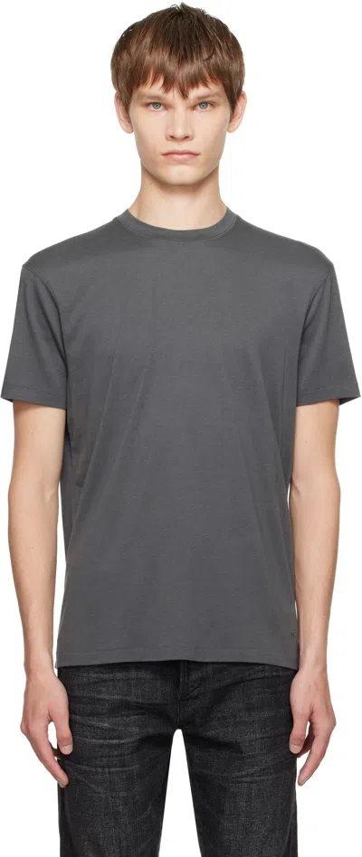 Tom Ford Lyocell And Cotton-blend Jersey T-shirt In Gray