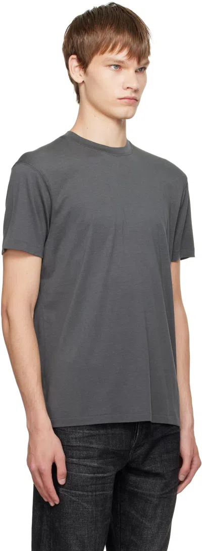 Tom Ford Lyocell And Cotton-blend Jersey T-shirt In Gray