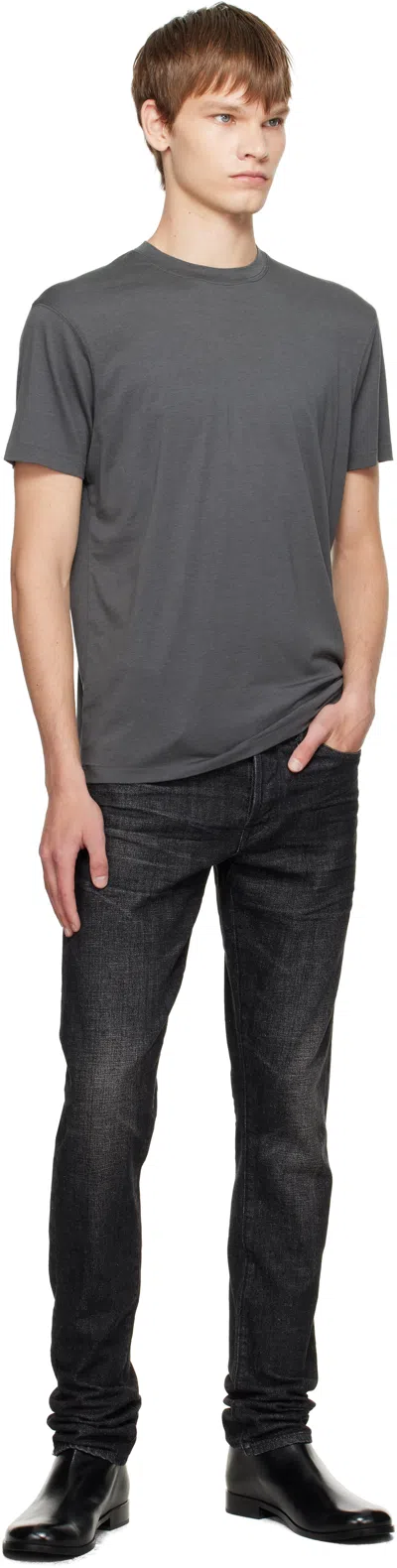 Tom Ford Lyocell And Cotton-blend Jersey T-shirt In Gray
