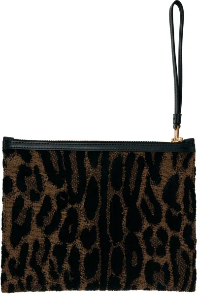 Tom Ford Brown & Black Wristlet Pouch