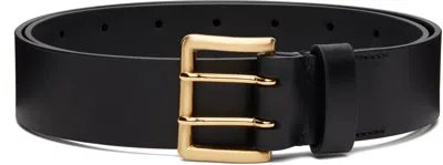 Auralee Black Two-hole Buckle Belt In Black